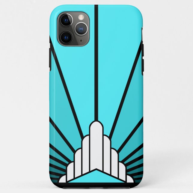 Art deco sun in aqua Case-Mate iPhone case (Back)