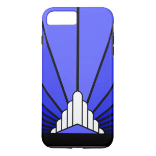 Art deco sun in blue iPhone 8 plus/7 plus case