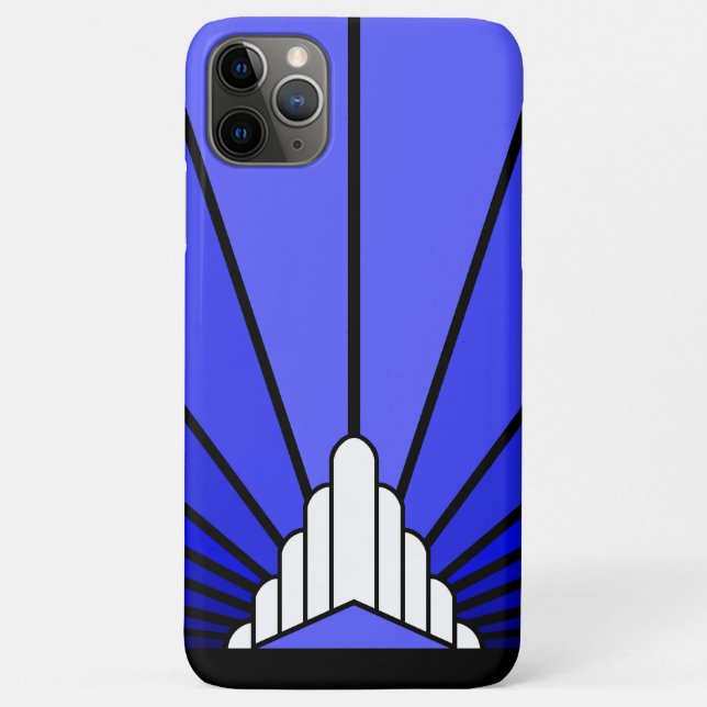 Art deco sun in blue Case-Mate iPhone case (Back)