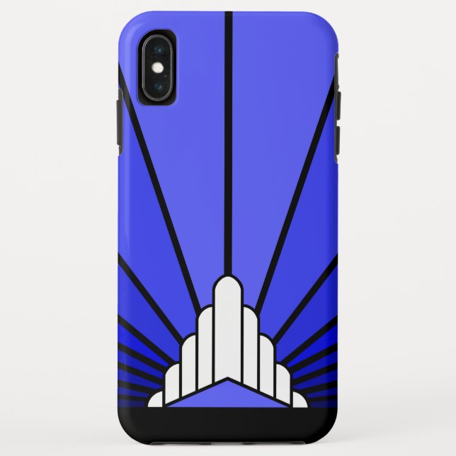 Art deco sun in blue iPhone / iPad case (Back)