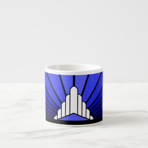 Art deco sun in blue Specialty Mug