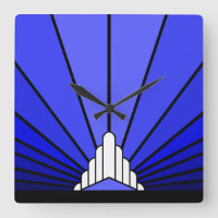 Art deco sun in blue