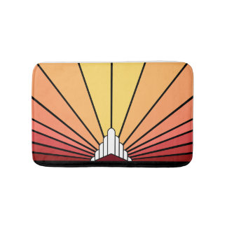 Art deco sun in dawn bath mat