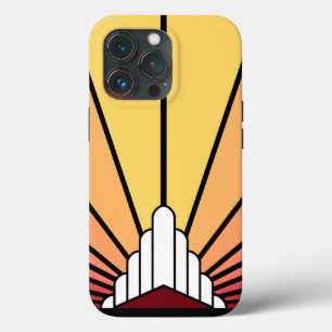 Art deco sun in dawn iPhone 13 pro case