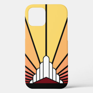 Art deco sun in dawn iPhone 12 case