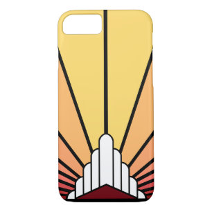 Art deco sun in dawn iPhone 8/7 case