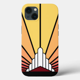 Art deco sun in dawn iPhone 13 case