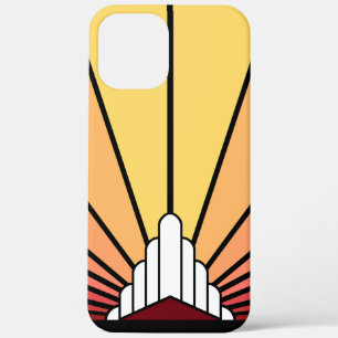 Art deco sun in dawn iPhone 12 pro max case