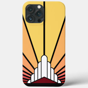 Art deco sun in dawn iPhone 13 pro max case