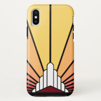 Art deco sun in dawn