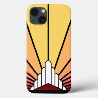 Art deco sun in dawn