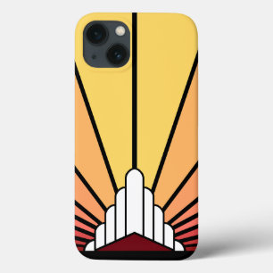 Art deco sun in dawn iPhone 13 case