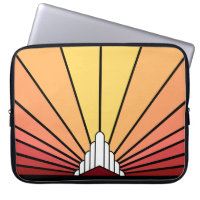 Art deco sun in dawn Electronics Bag