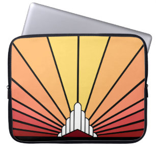 Art deco sun in dawn Electronics Bag
