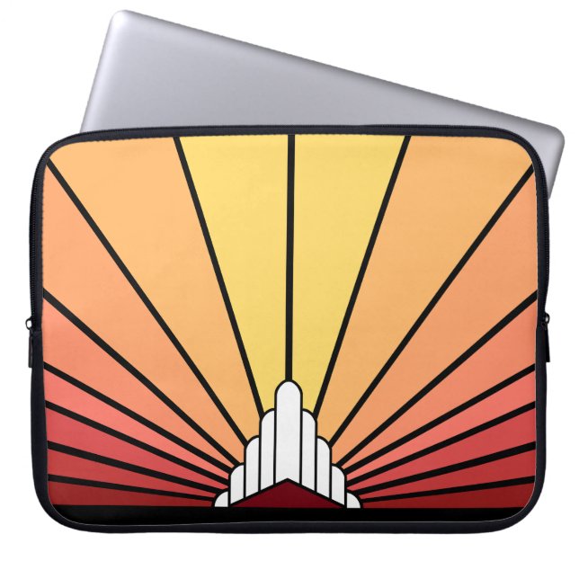 Art deco sun in dawn Electronics Bag (Front)