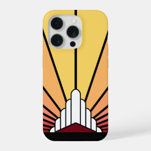 Art deco sun in dawn iPhone 15 pro case