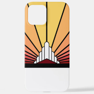 Art deco sun in dawn iPhone 12 pro max case