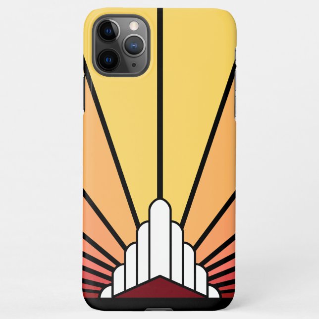 Art deco sun in dawn iPhone case (Back)