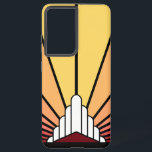 Art deco sun in dawn samsung galaxy case<br><div class="desc">A classic art deco style sun pattern created in dawn colors. 

An iconic pattern of the sun rising from behind a stylized art deco shaped building. A simple yet elegant design,  true to the era.</div>