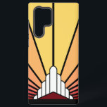Art deco sun in dawn samsung galaxy case<br><div class="desc">A classic art deco style sun pattern created in dawn colors. 

An iconic pattern of the sun rising from behind a stylized art deco shaped building. A simple yet elegant design,  true to the era.</div>