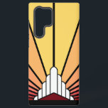 Art deco sun in dawn samsung galaxy case<br><div class="desc">A classic art deco style sun pattern created in dawn colors. 

An iconic pattern of the sun rising from behind a stylized art deco shaped building. A simple yet elegant design,  true to the era.</div>