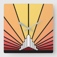 Art deco sun in dawn