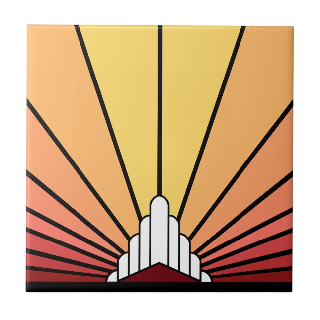 Art deco sun in dawn tile (Front)