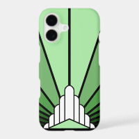 Art deco sun in green
