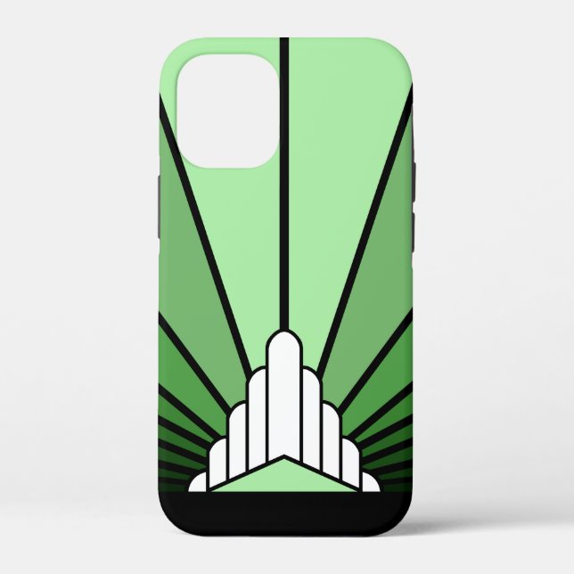 Art deco sun in green Case-Mate iPhone case (Back)