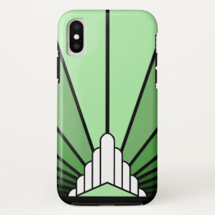 Art deco sun in green iPhone x case