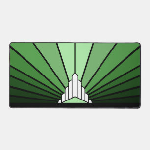 Art deco sun in green desk mat