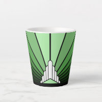Art deco sun in green Latte Mug
