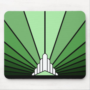 Art deco sun in green mouse mat