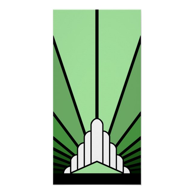 Art deco sun in green poster (Front)