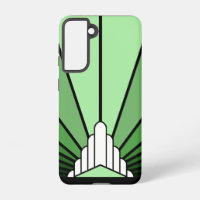 Art deco sun in green