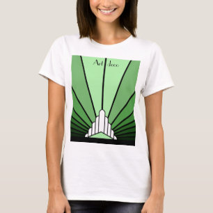 Art deco sun in green T-Shirt