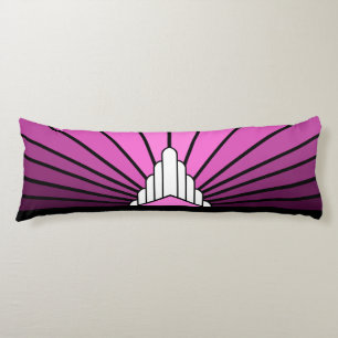 Art deco sun in pink body cushion