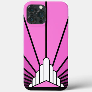 Art deco sun in pink iPhone 13 pro max case