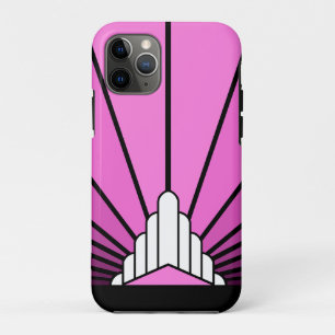 Art deco sun in pink iPhone 11 pro case