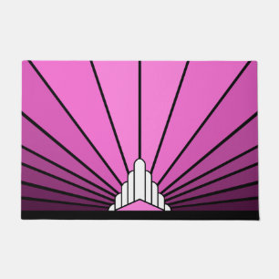 Art deco sun in pink doormat