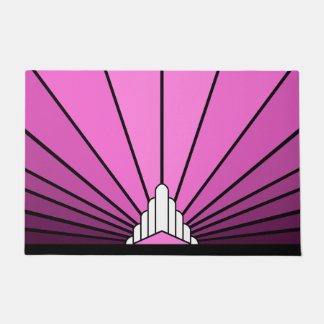 Art deco sun in pink doormat