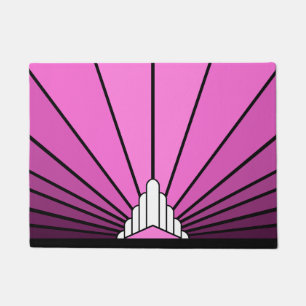 Art deco sun in pink doormat