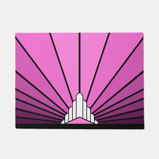Art deco sun in pink doormat (Front)