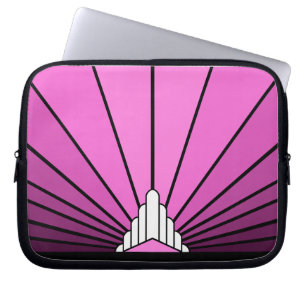 Art deco sun in pink Electronics Bag