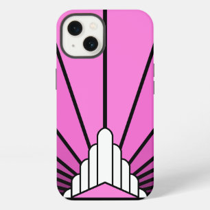 Art deco sun in pink iPhone 13 case