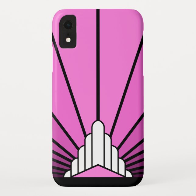 Art deco sun in pink iPhone / iPad case (Back)