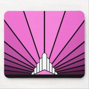 Art deco sun in pink mouse mat