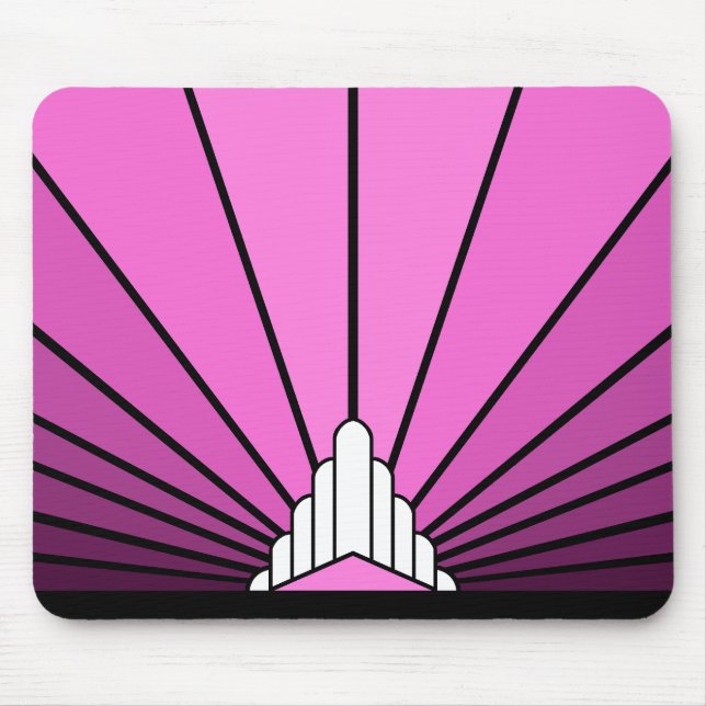Art deco sun in pink mouse mat (Front)