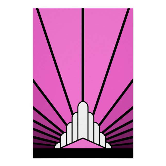 Art deco sun in pink poster (Front)
