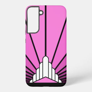 Art deco sun in pink samsung galaxy case